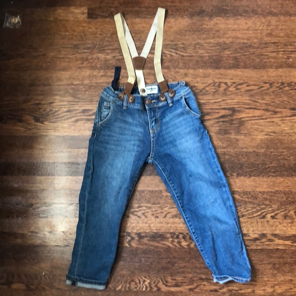Girls OshKosh Jeans with Gold Suspenders